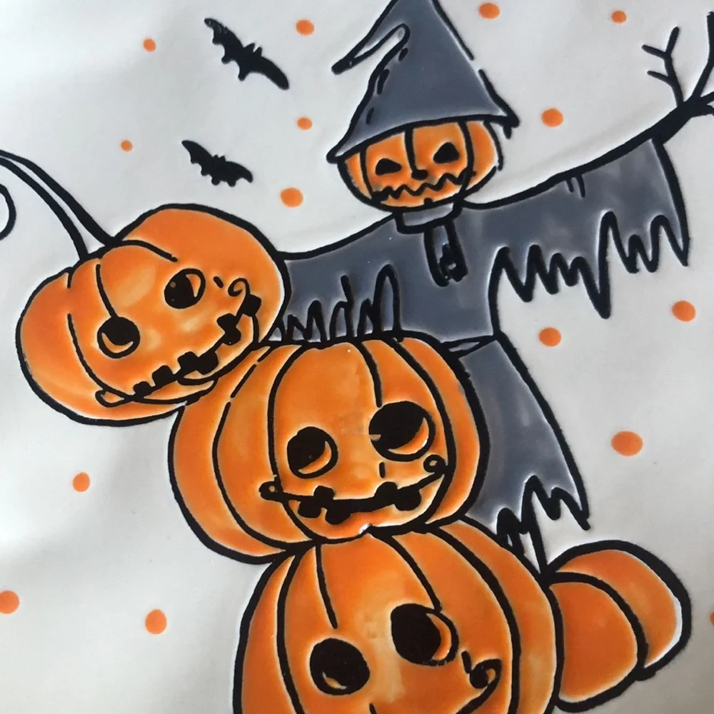 Scarecrow Jack O’Lantern Scarecrow Halloween Salad  Luncheon Plates